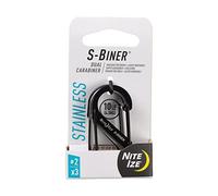 Nite Ize, Inc. SB2-A1-3R3 Nite IZE S-Biner Lot de 3 mousquetons Doubles en Acier Inoxydable Noir/Inoxydable