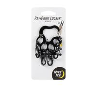 Nite Ize KLKW-01-R6 Porte-clés pour casier à Empreintes de Pattes, Mousqueton de Verrouillage en Acier Inoxydable avec 4 microserrures, Facile à Ajouter et à enlever, Noir