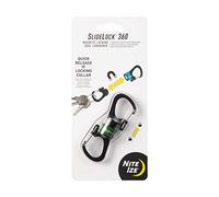 Nite Ize SlideLock Mousqueton double verrouillage magnétique à 360 degrés - S-Biners avec collier à visser - Mousqueton magnétique pour clés, accessoires de camping et plus encore - Olive