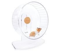 Niteangel Roues d'exercice Super silencieuses pour Hamster - Roues de Course silencieuses avec Support réglable pour hérisson, gerbilles, Souris ou Autres Petits Animaux (XL, Transparent)