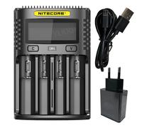 Nitecore-Chargeur de batterie Ufigured UM2,d'origine,USB,QC,Smart Lyuiitry,Global Insurance,articulation ion AA AAA,18650,21700,26650 - Type UM4 with EU Plug