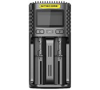 NiteCore UM2 Chargeur de piles rondes LiFePO4, Li-ion, NiCd, NiMH 10440, 14500, 14650, 16340, 16500, 16650, 17350, 17500, 17650