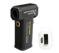 Nitecore CINEWIND CW20 Ventilateur de poche multifonction pour photographie à air comprimé, ventilateur turbo avec étui de transport en cuir, buse plate et ronde (blanc)