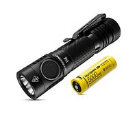 Nitecore E4K Lampe Torche - LED Ultra Puissante 4400 Lumens - Lumière Blanche - Lampe De Poche Étanche IP68 ([ Batterie Li-Ion 21700 USB C Rechargeable Inclus ])