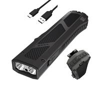 Nitecore EDC17 EDC17 Lampe de poche rechargeable 3 en 1 LED blanche 1500 lumens, lumière UV 365 nm et faisceau supplémentaire avec câble de charge USB Eco-Sensa