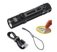 Nitecore EDC31 Lampe de poche EDC 3500 lumens, rechargeable USB-C, compacte, haute luminosité avec clip, cordon, interrupteur de verrouillage coulissant, Noir