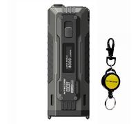 Nitecore EDC37 Lampe torche tactique EDC 8000 lumens avec porte-clés rétractable, Noir