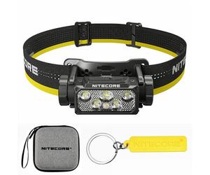 Nitecore Lampe frontale HC60 UHE 1600 lumens haute efficacité 4000 mAh USB-C rechargeable, Noir
