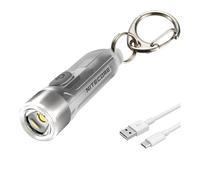 Nitecore Lampe torche porte-clés Tiki avec lumières UV à IRC élevé, 300 lumens rechargeable USB-C et câble de charge LumenTac