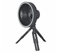 Nitecore NEF10 Ventilateur électrique portable multifonction avec anneau lumineux LED, trépied à tête sphérique flexible, moteur sans balais 10 000 mAh (gris)