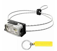 Nitecore NU21 Lampe frontale ultra légère de 360 lumens pour le plein air, faisceau double, rechargeable par USB-C, lampe frontale avec étiquette (blanc)