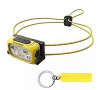 Nitecore NU21 lampe frontale ultra légère pour extérieur 360 lumens à double faisceau USB-C rechargeable avec sangle (Jaune)