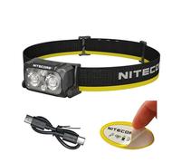 Nitecore NU25 MCT Lampe frontale d'extérieur légère rechargeable USB-C 400 lumens avec plusieurs températures de couleur chaude naturelle, lumières froides et lumière rouge (bandeau, noir)