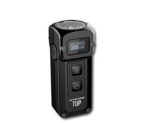 Nitecore TUP - Mini Lampe de Poche Intelligente - 1000 Lumens - Lampe Torche Rechargeable - USB Porte atterie Intégrée et Affichage OLED, 54 g [ NOIR ]