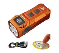 Nitecore TUP2 (Tup 2) Lampe de poche porte-clés rechargeable 1200 lumens - Température multicolore (chaud/neutre/froid) Lumière EDC USB-C charge rapide Affichage numérique autocollant léger (Orange)