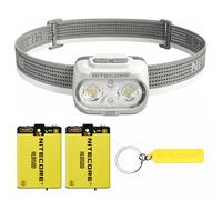 Nitecore UT27 2024 Pro (version 2024) - Lampe frontale légère à double faisceau avec 2 piles HLB1500, étiquette (gris)