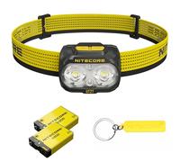 Nitecore UT27 MCT Pro CRI élevé Trois températures de couleur Poids léger Lampe frontale pour course sur sentiers avec pack de batteries 2X HLB1500, étiquette (noir)