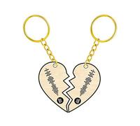 Nitek Porte-clés cœur à moitié personnalisé en bois avec code Spotify | keychain-Schlüsselanhänger | idée cadeau pour couples, amis, parents Made In Italy, Bois