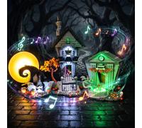 Nitemode Kit lumière et son pour LEGO L'Étrange Noël de monsieur Jack 21351 | Contrôle tactile : 4 couleurs, 5 modes, vitesse/luminosité ; plusieurs sons de film pour affichage gothique et cadeau (modèle