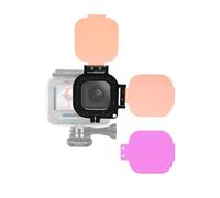 Nitescuba Lot de 3 filtres de plongée pour GoPro Hero 8/9/10/11/12 - Boîtier de protection étanche - Rouge, rouge clair, magenta