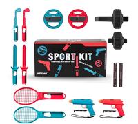 NITHO 12-en-1 Kit d’Accessoires Sport Compatible avec Switch 2 Manettes, Bundle Jeux de Sport avec Volants, Raquettes de Tennis, Épées et Pistolets, Compatible avec Switch 2 / Switch & OLED