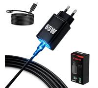 NITHO 65W Chargeur USB-C Adaptateur Secteur pour Switch 2, PD 3.0 Charge Rapide avec Câble de Charge 1,5 m pour Console, Ordinateur Portable et Smartphone, Compatible avec le Dock Switch 2 en Mode TV