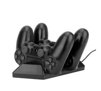 NiTHO Chargeur Manette PS4, Station de Charge Compatible avec Manette PS4/Slim/Pro, Support Double Micro USB pour Recharge Rapide de PS4 Manette - Noir