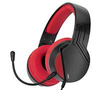 NITHO Janus Casque Gaming Filaire Over-Ear - Microphone Flexible, Son Stéréo, Haut-Parleurs 40 mm - Casque Audio Jack 3.5 mm - PC/PS4/PS5/Xbox/Mobile/Tablette - Rouge
