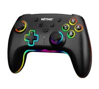 NITHO NEON DARK OPS Manette Sans Fil pour PC, Switch, Switch 2, Android et iOS, Contrôleur avec Gâchettes à Effet Hall, Turbo, Boutons Macro, Gyroscope à Six Axes, Double Vibration, Éclairage RGB
