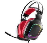 NITHO Titan Pro Casque Gamer Over-Ear - Audio 7.1 pour PC, Micro Rabattable, Haut-Parleurs 50 mm - Compatible PS4/PS5/Laptop - Rouge