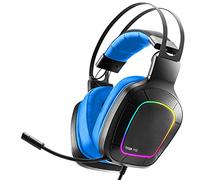 NITHO Titan Pro Casque Gaming Over-Ear - Haut-Parleurs 50 mm, Audio 7.1 pour PC, Microphone Rabattable - Compatible PS4/PS5/Laptop - Bleu