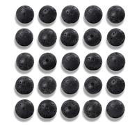 NITOPUPU Lot de 100 perles rondes de 8 mm en pierre précieuse naturelle noire de lave volcanique en vrac pour la fabrication de bijoux avec cordon élastique en cristal