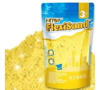 NiToy FlexiSand Sable de jeu, 1 kg, ne sèche jamais - Pour enfants de 3 ans et plus - Recharge en vrac pour jouets sensoriels - Idéal pour façonner, presser et mouler - Jaune