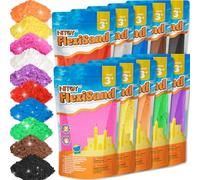 NiToy FlexiSand Sable de jeu malléable et auto-adhésif, 8,62 kg, ne sèche jamais, amusant pour les enfants à partir de 3 ans, recharge de sable pour jeux de bac à sable (10 couleurs foncées)