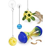 NiToy Lot de 5 jouets d'enrichissement pour dragon barbu et ensemble d'alimentation interactif, jouet naturel pour petit habitat de reptile et environnements multi-animaux de compagnie