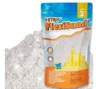 NiToy Sable 1kg/2,2 lb, ne sèche jamais - Amusant pour les enfants de 3 ans et plus - Recharge en vrac pour jouets de bac à sable sensoriel, idéal pour façonner, presser et modeler (Blanc)