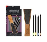 Nitram Kit de démarrage avec 4 charbons et une pierre pour poncer, Ensemble de 5 pièces