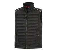 NITRAS Motion Tex Plus 7660 Gilet softshell - gilet de plein air coupe-vent pour le travail- noir - M