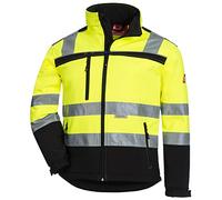 NITRAS Motion Tex Viz 7171 Veste de sécurité - Veste softshell de couleur de sécurité pour le travail - Jaune néon - 4XL
