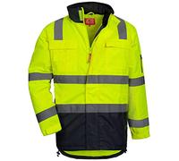 NITRAS Motion TEX VIZ - Manteau de Securite - Veste Haute Visibilité - Parka de Travail Réfléchissant - Jaune - XXL
