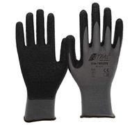 NITRAS Nylotex 3520 Lot de 12 paires de gants de travail en nylon et latex, gris / noir, 3520