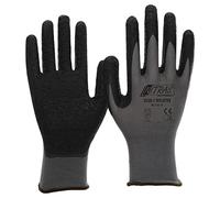 12 Paires de gants NYLOTEX Nylon gris revêtus Latex noir T.8-9-10-11 NITRAS 3520