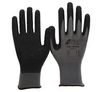 NITRAS Nylotex 3520 Lot de 12 paires de gants de travail en nylon et latex Gris/noir Taille 8/L
