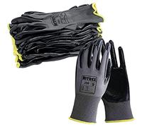 NITREX 250 Gants de travail - Gants de sécurité pour la manutention générale, enduction nitrile résistante à l'abrasion sur la paume, protection mécanique et industrielle - 10 paires - Taille 8