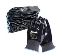 Nitrex 250FC gants de travail - Résistants aux abrasions, coupures, déchirures et perforations - Enduit de nitrile intégral pour la protection mécanique et industrielle - 10 paires - Taille 10