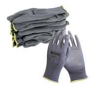 NITREX 290G - 10 paires - Gants de travail et de sécurité avec enduction de la paume en polyuréthane - Résistance à l'abrasion et à la déchirure - Protection mécanique et industrielle - Taille 9