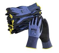 NITREX Unigloves 241PC18 Gants réutilisables avec revêtement en polyuréthane et doublure ultra légère résistante aux coupures Bleu/noir