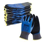NITREX Unigloves 340FCD Lot de 10 paires de gants légers avec protection anti-coupure Noir/bleu