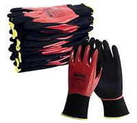 NITREX Unigloves 360FC Gants de manutention réutilisables avec technologie NitreGrip en nitrile plat et nitrile sable Noir/rouge