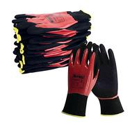 NITREX Unigloves 360FC Gants de manutention réutilisables avec technologie NitreGrip en nitrile plat et nitrile sable Noir/rouge